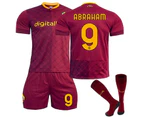 Tammy Abraham #9 Jersey Serie A 202223 A S Roma Home Men's Soccer T-shirts Jersey Set Kids Youths