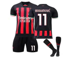Ibrahimovic #11 @ibra Jersey A.c. Milan Serie A 202223 Home Men's Soccer T-shirts Jersey Set Kids Youths
