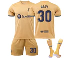 Gavi #30 Jersey Laliga Barcelona 202223 Men's Soccer T-shirts Jersey Set Kids Youths