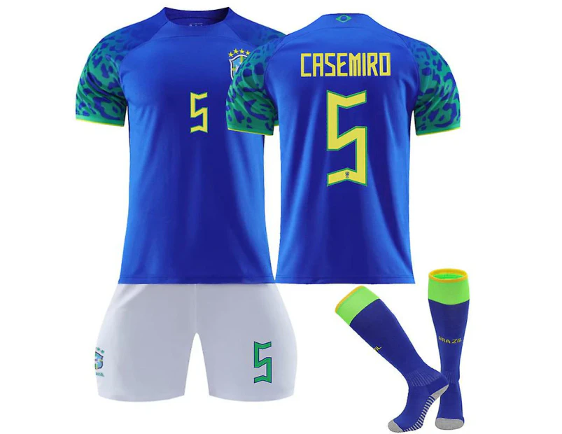 Casimiro #5 Jersey Samba Qatar 2022 Brazil National Men's Soccer T-shirts Jersey Set Kids Youths