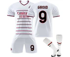 Olivier Giroud #9 Jersey A.c. Milan Serie A 202223 Men's Soccer T-shirts Jersey Set Kids Youths