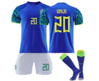 Vini Jr #20 Jersey Samba Qatar 2022 Brazil National Men's Soccer T-shirts Jersey Set Kids Youths