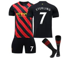 Sterling #7 Jersey Premier League Manchester City 202223 Men's Soccer T-shirts Jersey Set Kids Youths