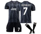 Ronaldo #7 Cr7 Jersey Serie A Juventus 202223 Men's Soccer T-shirts Jersey Set Kids Youths