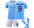 Haaland #9 Jersey Champions League Manchester City 202223 Men's Soccer T-shirts Jersey Set Kids Youths