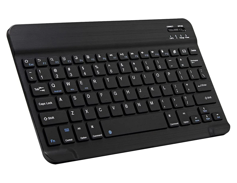 Bluetooth Keyboard, Ultra-Slim Rechargeable Wireless Bluetooth Keyboard for iOS, Android, Windows, and Mac Compatible - 10 inch Black