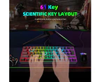 60% Wired Gaming Keyboard, RGB Backlit Ultra-Compact Mini Keyboard, Waterproof Mini Compact 61 Keys Keyboard for PC/Mac Gamer