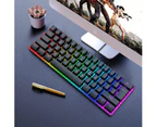 60% Wired Gaming Keyboard, RGB Backlit Ultra-Compact Mini Keyboard, Waterproof Mini Compact 61 Keys Keyboard for PC/Mac Gamer