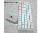 Mini 60% Mechanical Keyboard with Blue Switch, Ice Blue Backlit Gaming Keyboard, Portable Office Computer Keyboard