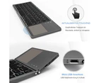 Three-fold Bluetooth Keyboard, Bluetooth Portable Mini Wireless Keyboard with Touchpad Mouse for Android, Windows, PC, Tablet - Black