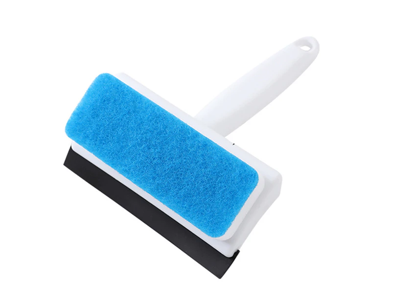 Glass Sponge Cleaning Brush Wiper Mirror Glass Tile Cleaning Brush Bathroom Squeegee - Blue