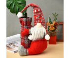 Wine Bottle Cover Christmas Faceless Doll - Gray