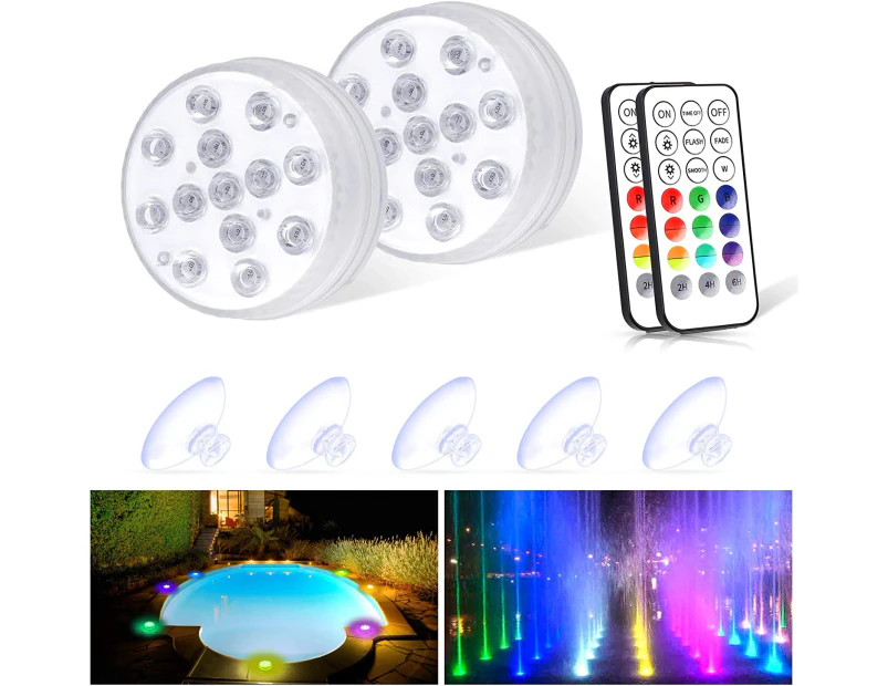 Tub Lights Submersible Led Light Waterproof 2 pcs Underwater Pool Lights with 13 LED Beads for Decoration