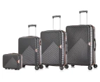 Kate Hill 4-Piece Hardside Spinner Luggage/Suitcase Set - Black