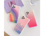 Square Holographic Clear iPhone 11 Case, Slim Thin Glossy Soft Flexible TPU Silicone Rubber Gel Trunk Box Square Edges Fashion Bumper Cover