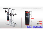 8 in 1 Boxing Rack Stand Multi Function Home Gym Station - 40kg Blk Punching Bag