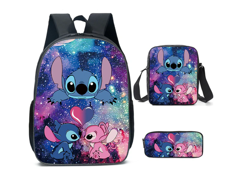 3pcs/Set Kids Lilo & Stitch Backpack School Bag Travelbag