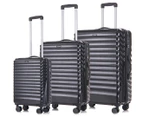 Atlas Riviera 3-Piece Hardside Spinner Luggage/Suitcase Set - Black