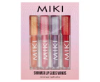 Miki Shimmer Lip Gloss Wands 4-Pack - Orange/Pink/Purple/Red