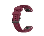For Garmin Fenix 6S 20mm Quick Release Official Texture Wrist Strap Watchband with Plastic Button(Wine Red)