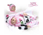 NPK 55CM soft stuffed body 1/4 silicone limbs reborn baby doll eyes blink sweet girl baby Birthday Gift