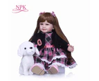 NPK 55cm Silicone Reborn Smile Baby Doll Kids Playmate Gift for Girls Bebe Alive Soft Toys for Bouquets Doll Bebes Reborn Toys