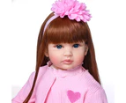 NPK 60CM Girl gift Boneca Reborn toddler baby girl doll Soft Silicone cloth body, Lifelike Bebe doll Reborn