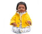 NPK 55CM 100% handmade detailed painting collectibles art doll African Black Skin American baby soft body reborn doll