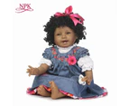 NPK boneca reborn baby doll black simulation baby vinyl silicone touch best gift for children and friends on Birthday