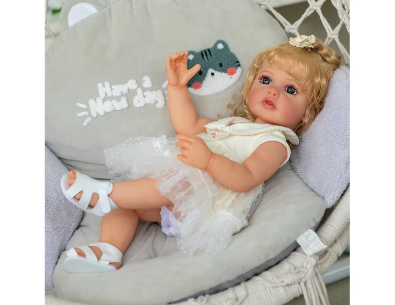 NPK 55CM full body soft silicone vinyl Reborn Toddler Girl Doll Betty 3D Painted Skin with Genesis Paint Christmas Gift for Girl