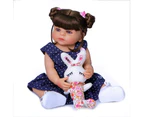 NPK 55CM original NPK full body silicone bebe doll reborn girl baby birthday Gift bath toy flexible soft touch