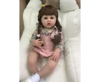 NPK 60CM Reborn Toddler Girl Doll Princess with Long hair Brown or Blonde Soft Cuddly Body Doll Gifts for Girls