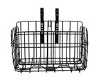 Foldable Bicycle Bike Basket Front Rear Metal Wire Adjustable Storage Carrier-Black
