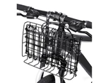 Foldable Bicycle Bike Basket Front Rear Metal Wire Adjustable Storage Carrier-Black