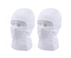 1/2Pcs Winter Cycling Skiing Neck Balaclava Cover Face Head Warmer Scarf Hat-White