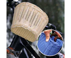 Rattan Storage Pounch MTB Mountain Bicycle Removable Handlebar Basket Carrier-Pink