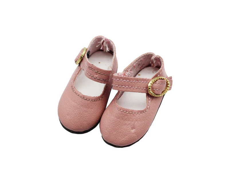 1 Pair Doll Shoes Adjustable Buckle Cute Wearable Exquisite Accessory Doll Dress Up Stylish 15cm Cotton Stuffed Idol Mini Shoes Boots Birthday Gift-Pink