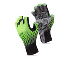 Men Gloves Thick Anti-slip Half Finger Shock-absorbing Gloves Mittens for Gym-Fluorescent Green