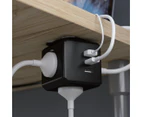Allocacoc 4-Outlet PowerCube Extended Multiport Power Socket - Blk