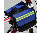 Bicycle Saddle Bag Large Capacity Waterproof Flip Opening Bicycle Oxford Cloth Front Beam Cycling Pannier for Outdoor-Blue