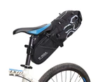 12L Back Seat Bag Waterproof Large Capacity Lightweight Reflective Bicycle Tail Bag for Riding-Black