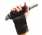 Anti-Slip Cowhide Weight Lifting Fitness Gym Wrist Wraps Palm Protector Cover-Black