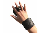 Anti-Slip Cowhide Weight Lifting Fitness Gym Wrist Wraps Palm Protector Cover-Black
