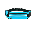 Multi-Function Unisex Running Exercise Storage Pouch Bag Sports Waist Fanny Pack-Sky Blue