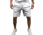 Fashion Solid Color Summer Sports Casual Fitness Running Men\'s Shorts Sweatpants-Khaki