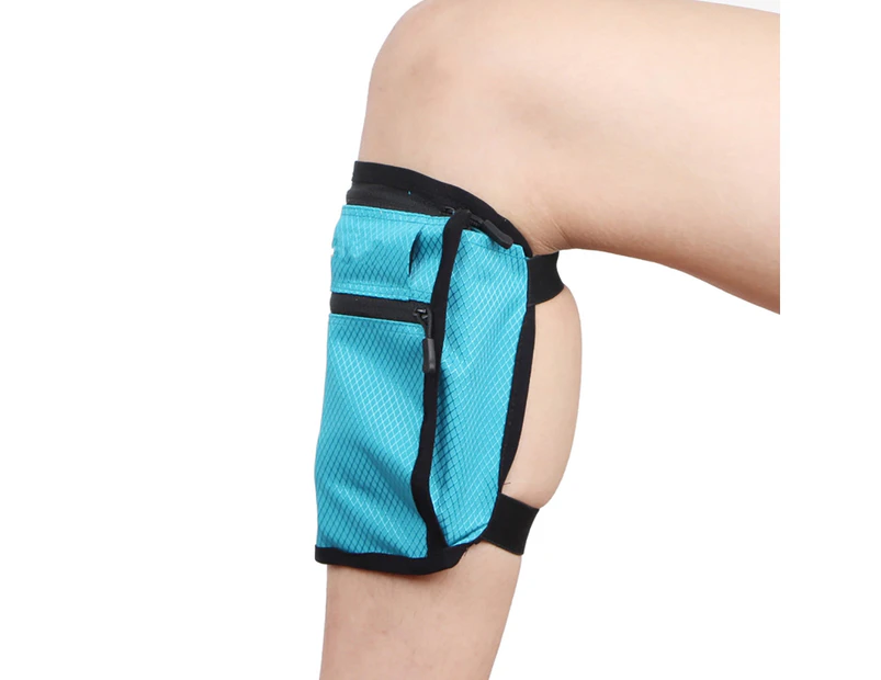 Outdoor Running Sports Invisible Breathable Mobile Phone Storage Pouch Leg Bag-Blue