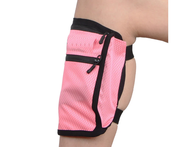 Outdoor Running Sports Invisible Breathable Mobile Phone Storage Pouch Leg Bag-Pink