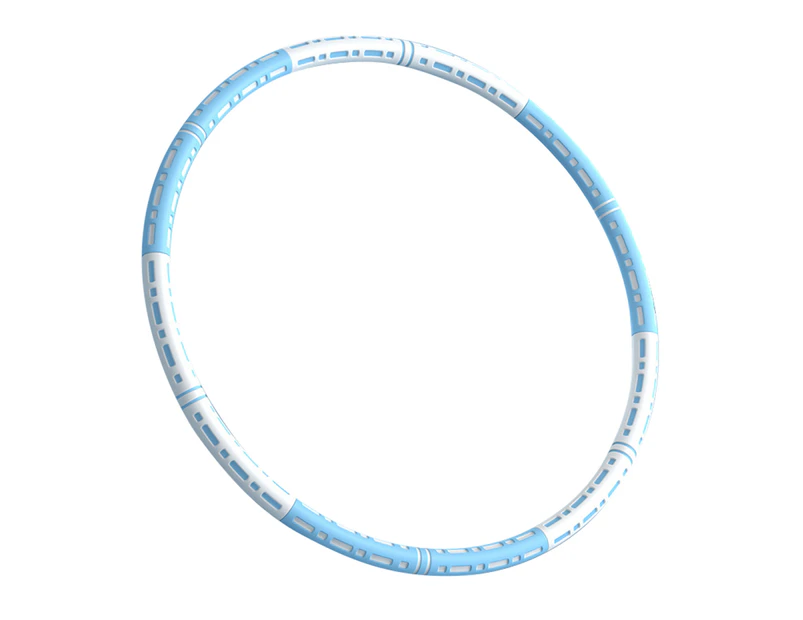 Sport Hoop Detachable Multi-color Abdominal Training Sports Weighted Exercise Hoop for Fitness-Blue-White
