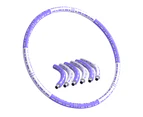 Sport Hoop Detachable Multi-color Abdominal Training Sports Weighted Exercise Hoop for Fitness-Purple White