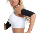 Arm Slimming Sleeves Solid Color Breathable Polyester Fat Burning Arm Shapers for Fitness-Black